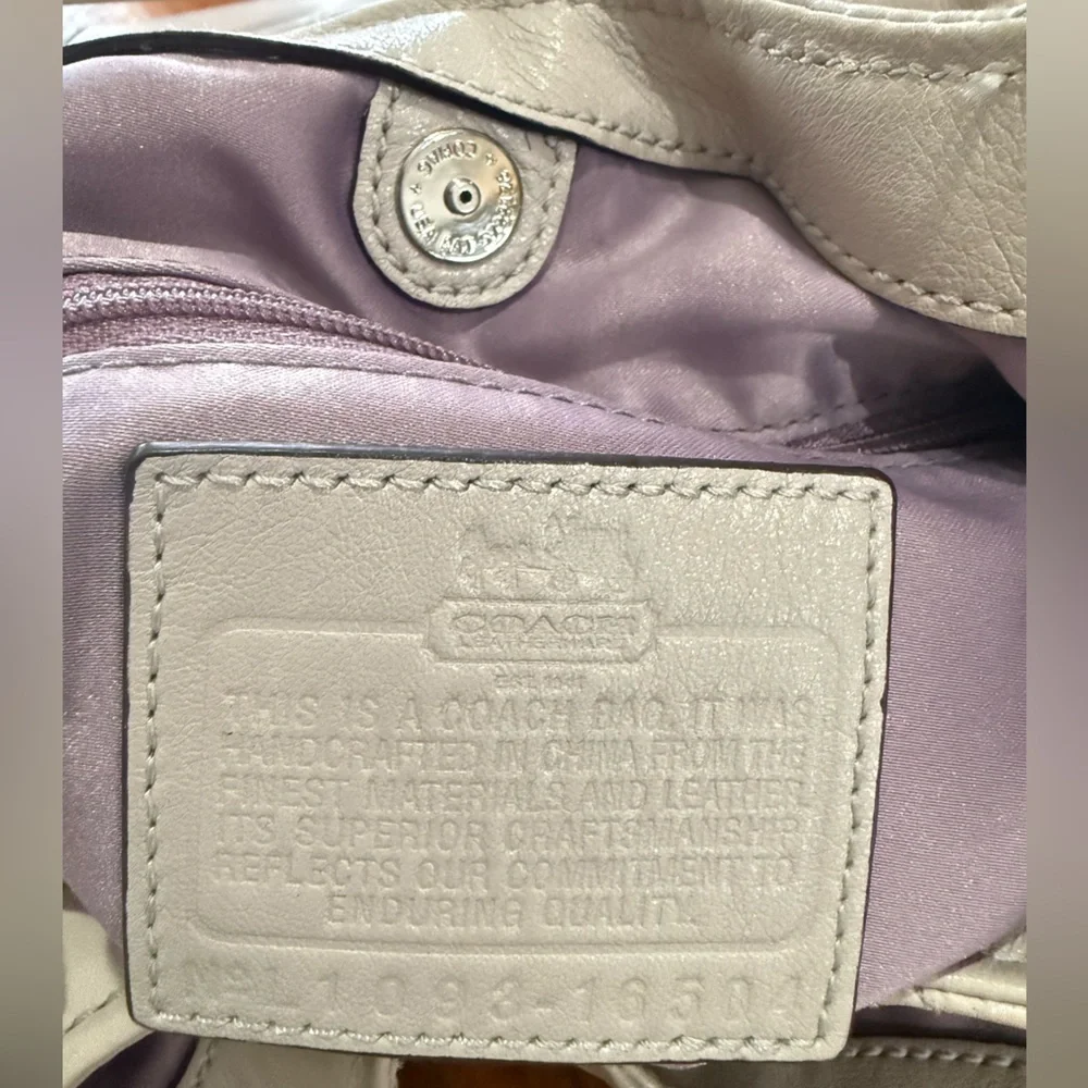 Coach White Leather Hobo Satchel
